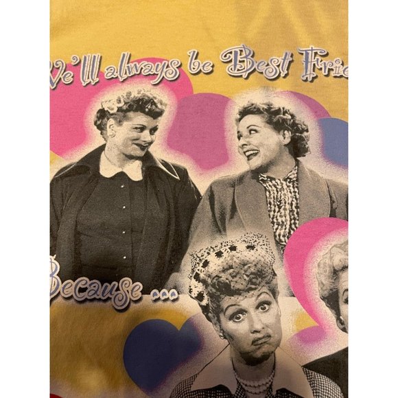 Vintage Womens  T-Shirt I Love Lucy Best Friends 2005 Fruit of the Loom xSz M I - Picture 4 of 8